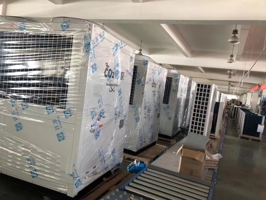 Anuncio publicitario de la pompa de calor de la fuente de agua de la fuente de aire del CO2 R744 37kw para la agua caliente